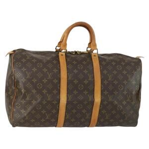 LOUIS VUITTON Monogram Keepall 50 Boston Bag M41426 LV Auth 161022